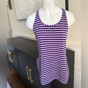 GAP Fit Purple Striped‎ Racerback Tank